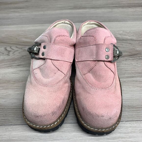 GEIER WALLY AUSTRIA Women’s 6-6.5 EU 37 US Suede Leather Mules Slides Clogs Pink - Picture 8 of 12
